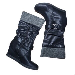 Roxy Black Presley II Wedge Heeled Boots